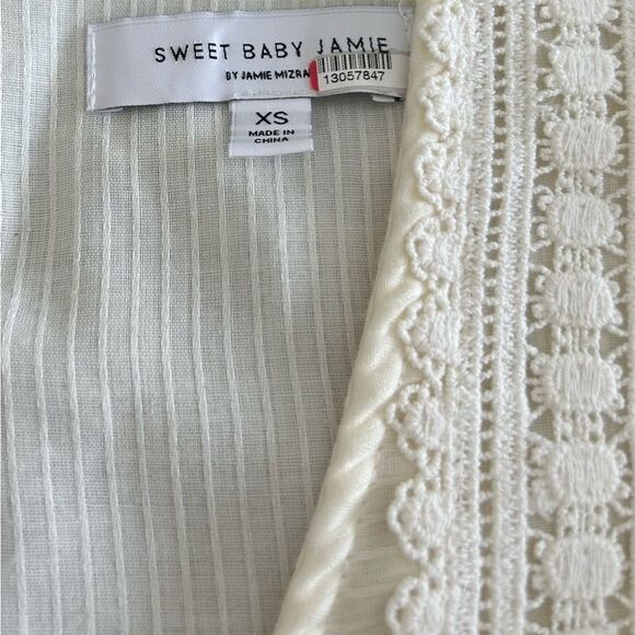 Sweet Baby Jamie Ivory Lace Boho Cottage Core Midi Dress - Picture 4 of 16